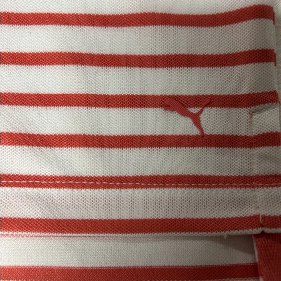 Puma Women's Everyday Striped White Glow/Salmon Pique Polo Shirt Multiple Sizes - Picture 4 of 16